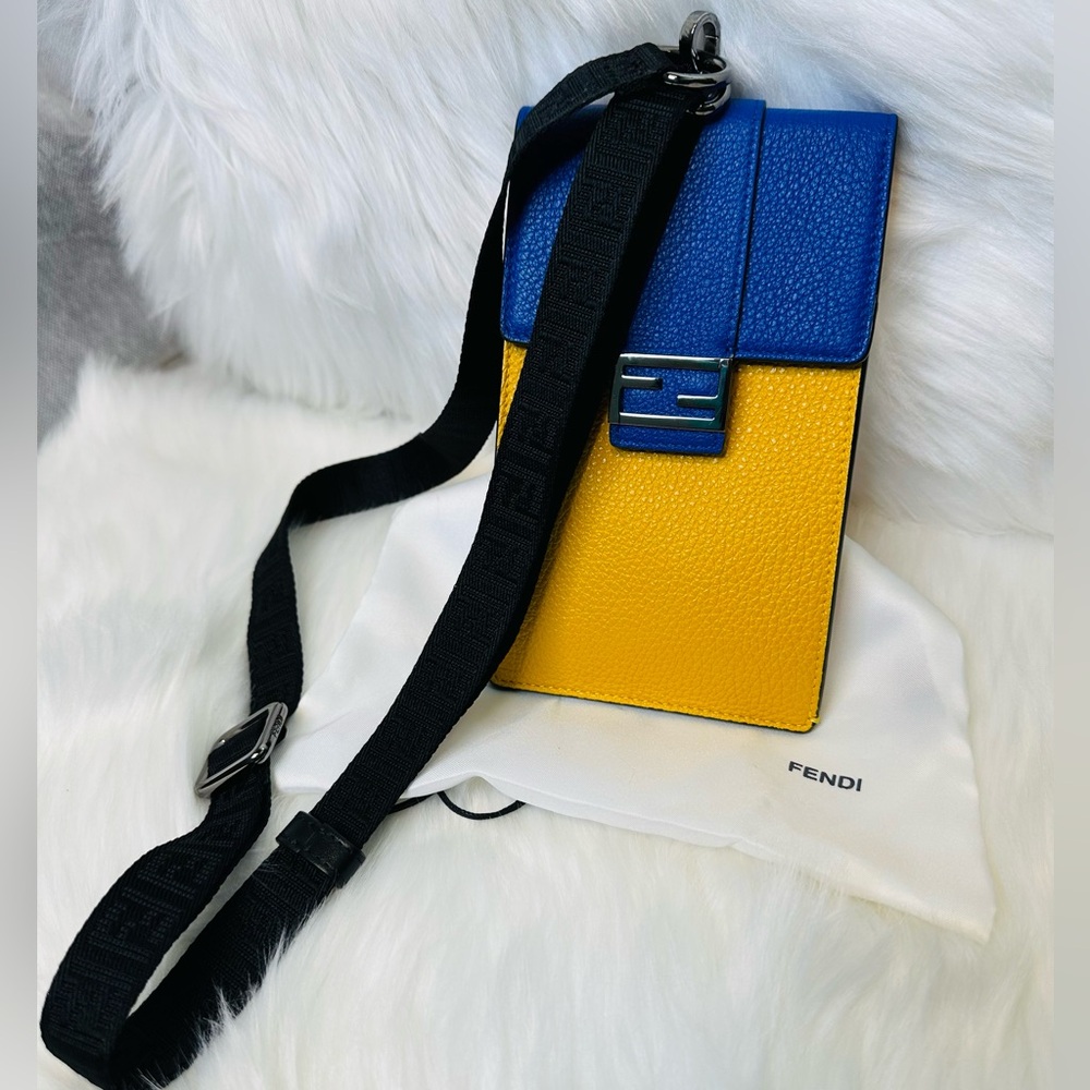 Fendi Pebbled Leather Crossbody Pouch